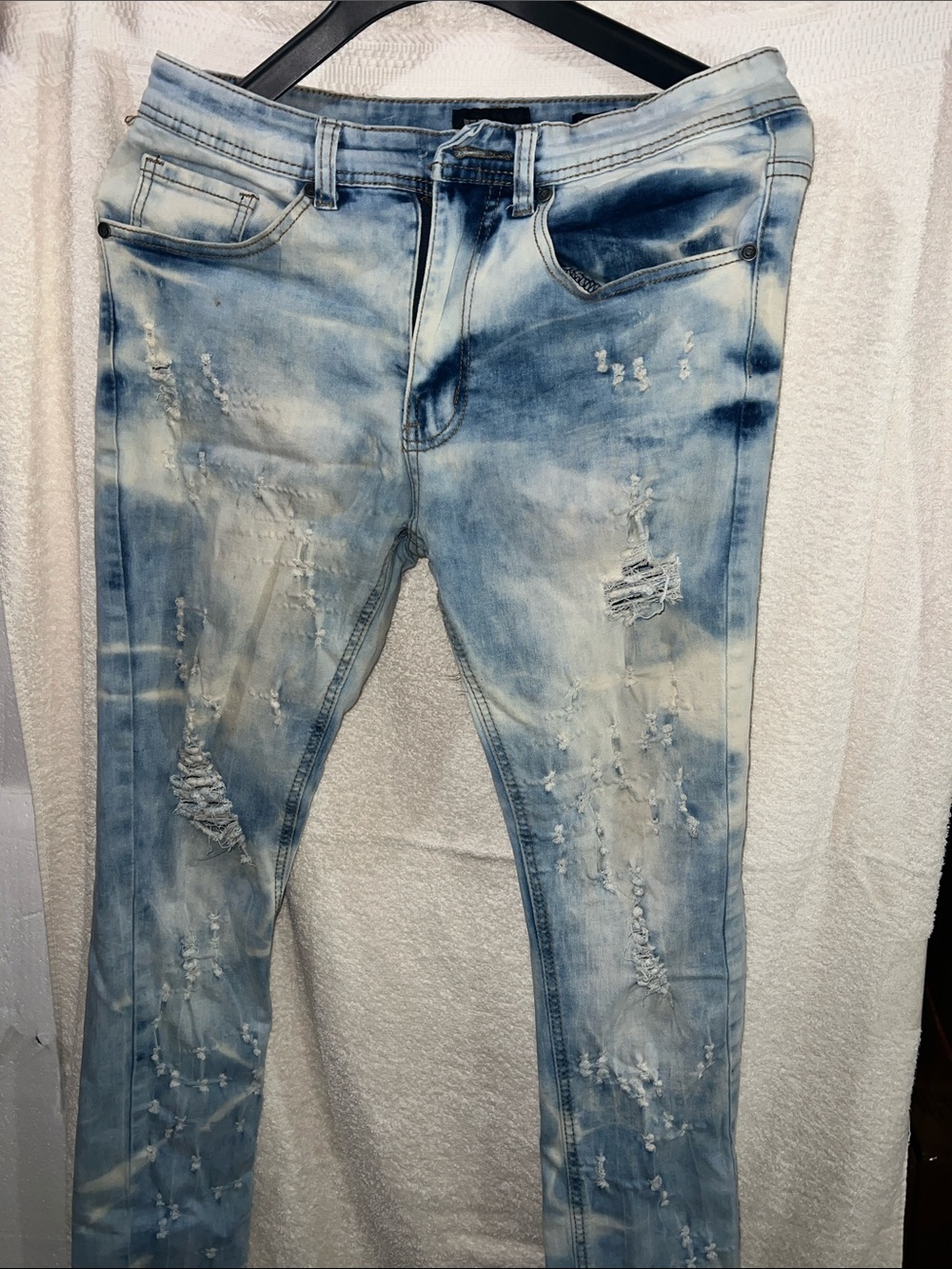 Waimea light blue acid wash skinny fit jeans for men